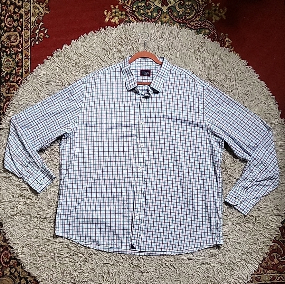 Mens Untuckit Shirt Size 3XL XXXL Cotton Check Plaid Button Up Spring Summer ✨️